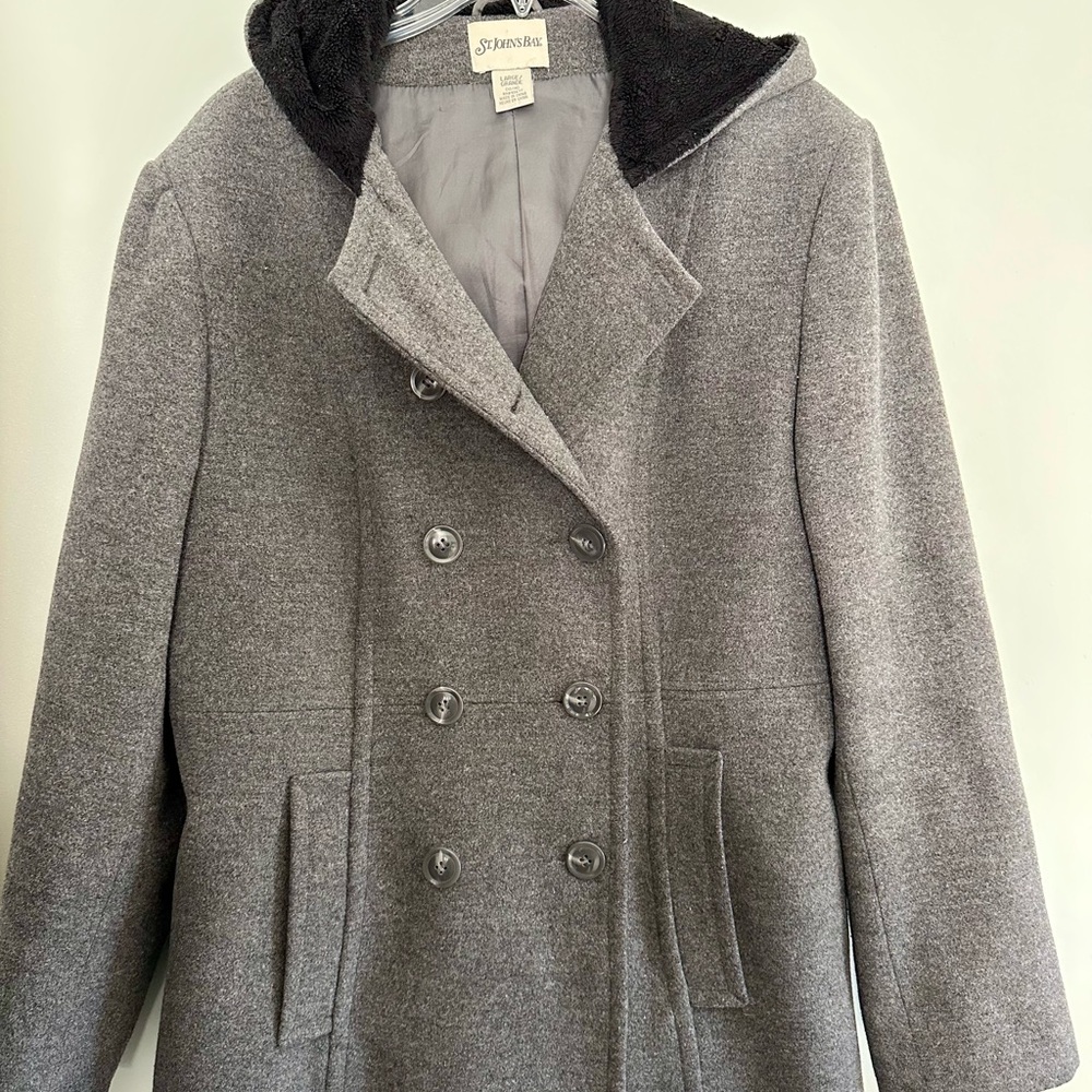 St. John's Bay Gray Wool Pea Coat